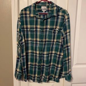 Long sleeved flannel plaid shirt